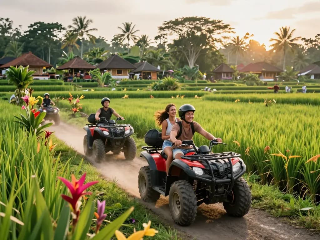 Experience the best Bali tour packages with ATV adventures through lush landscapes.