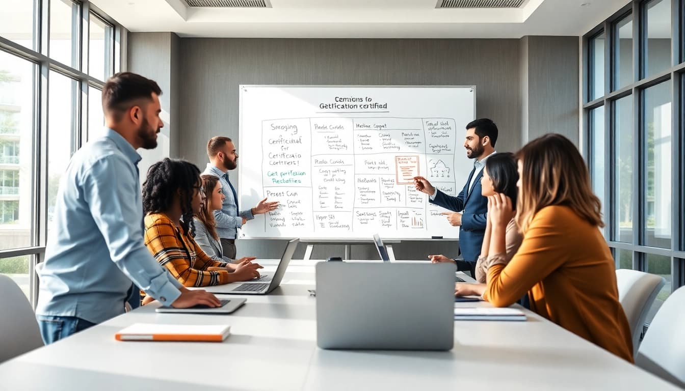 Engage in options to get certified at a vibrant seminar with collaborative professionals.