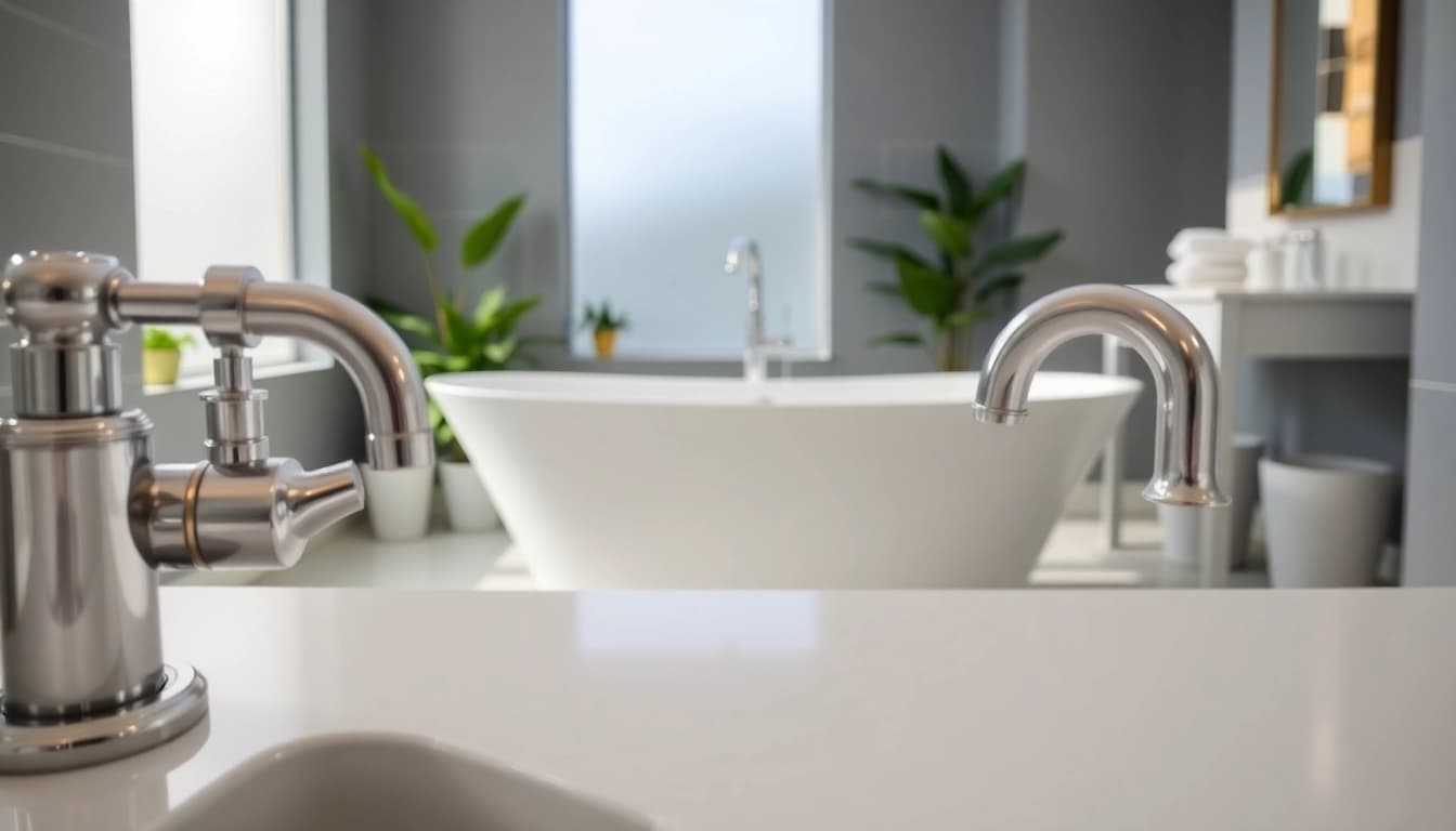 Experience bathroom remodelling with a modern freestanding tub and elegant fixtures in a serene setting.