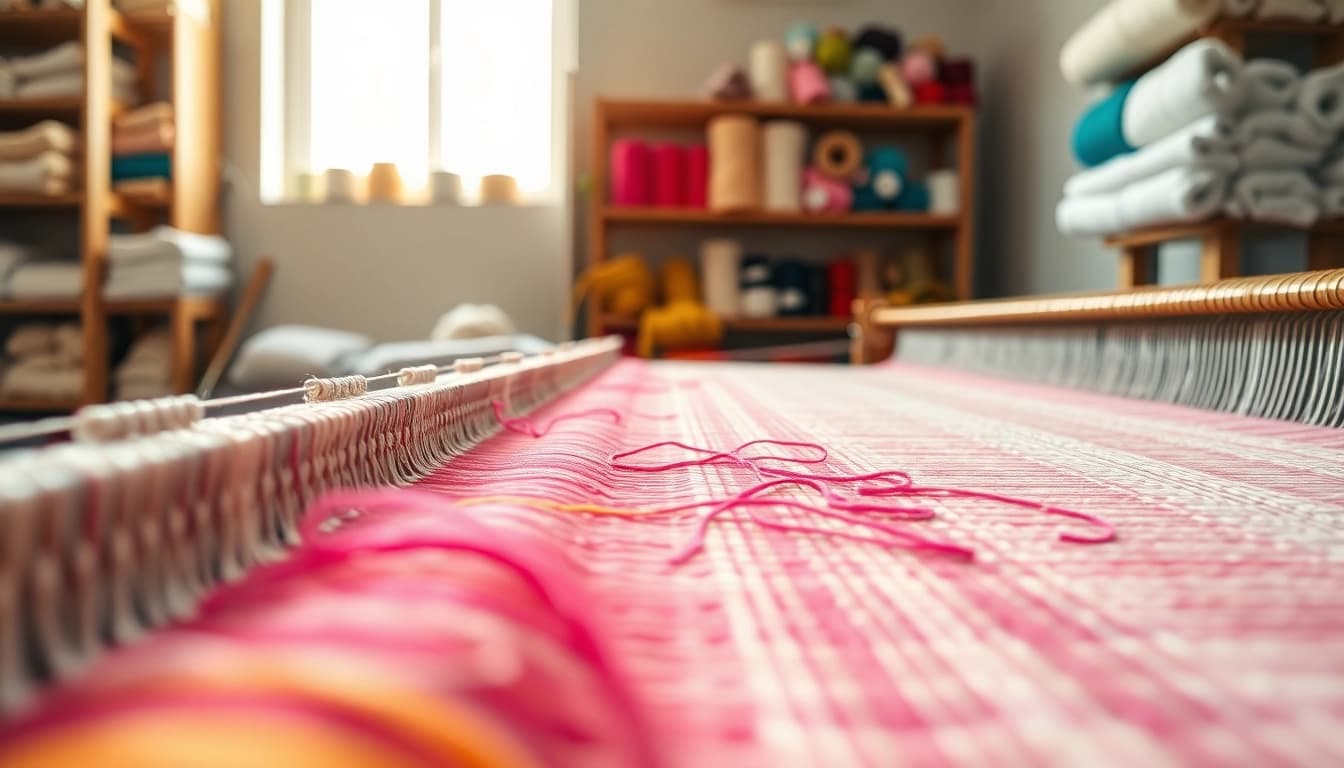 Katoen fabric being woven by a skilled artisan, showcasing the beauty and craftsmanship.