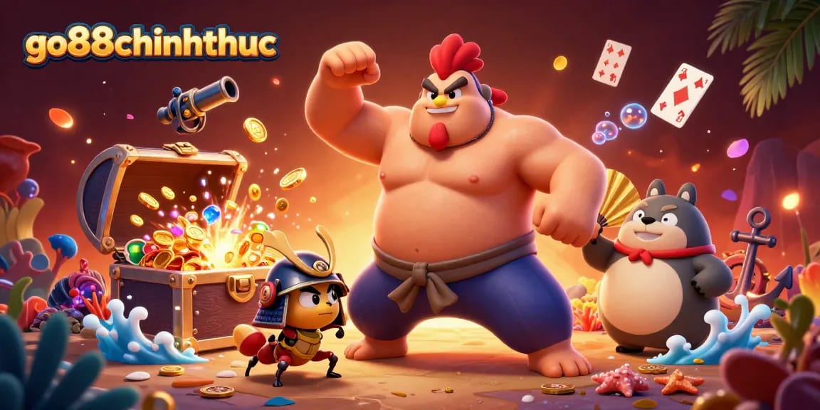Engage with go88chinhthuc through dynamic casino action in a vibrant 3D illustration