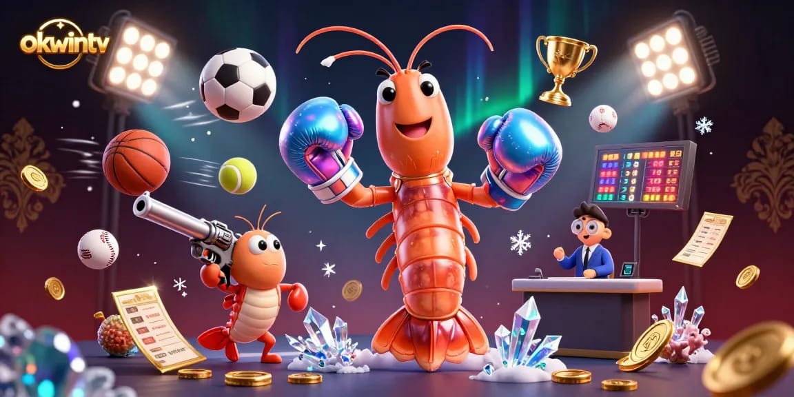 Bet on sports outcomes with okwintv featuring vibrant characters and dynamic betting elements.