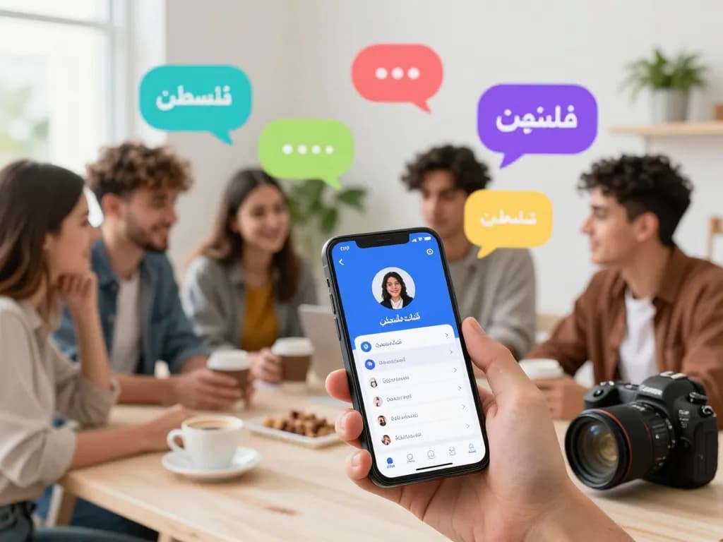 Engaging online interaction on شات فلسطين app among young Palestinians.