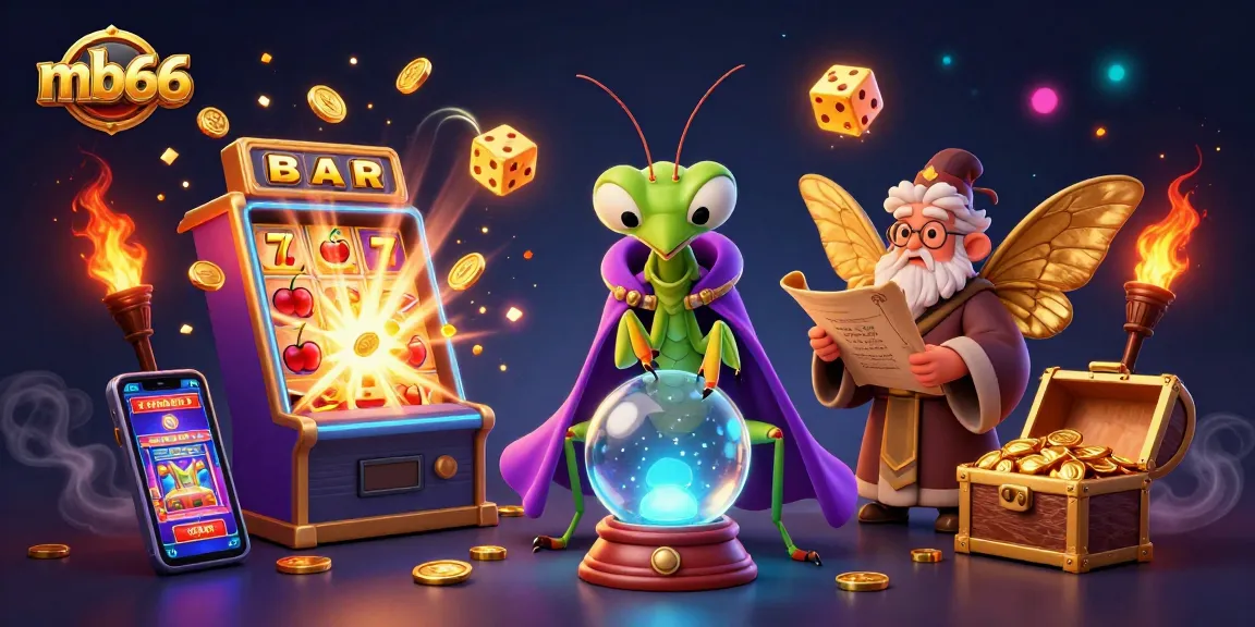 Spin to win big with mb66 in this vibrant casino-themed illustration filled with excitement.