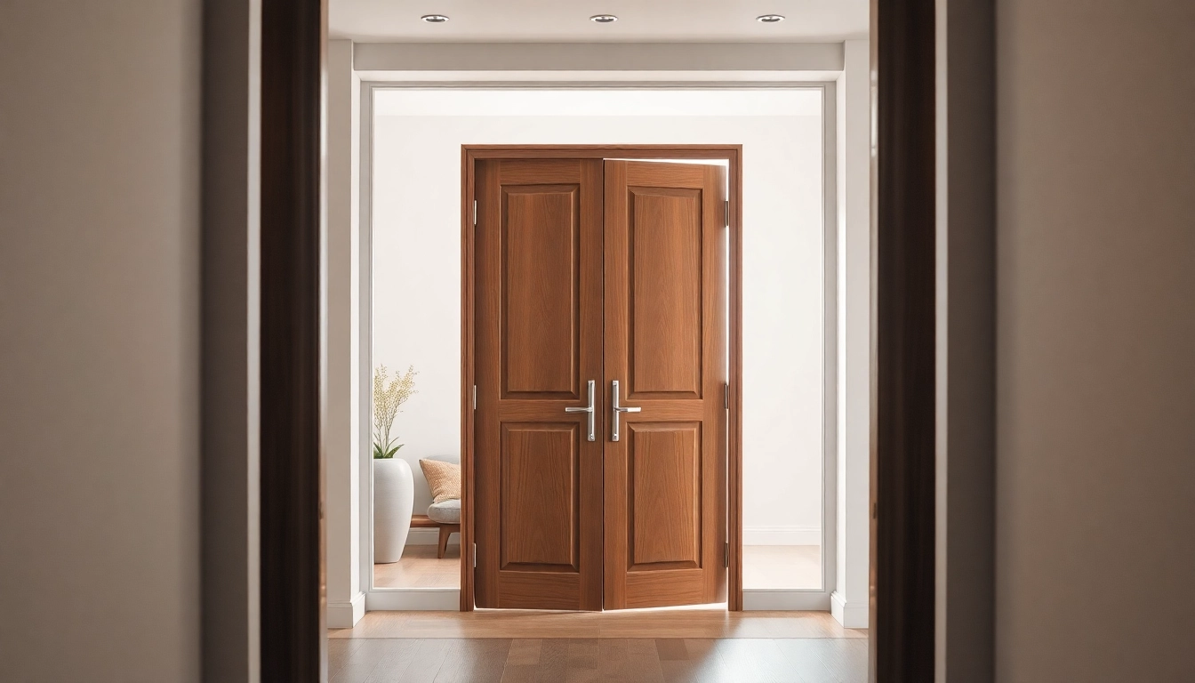 Enhance your space with this single leaf double swing door showcasing elegant design and functionality.