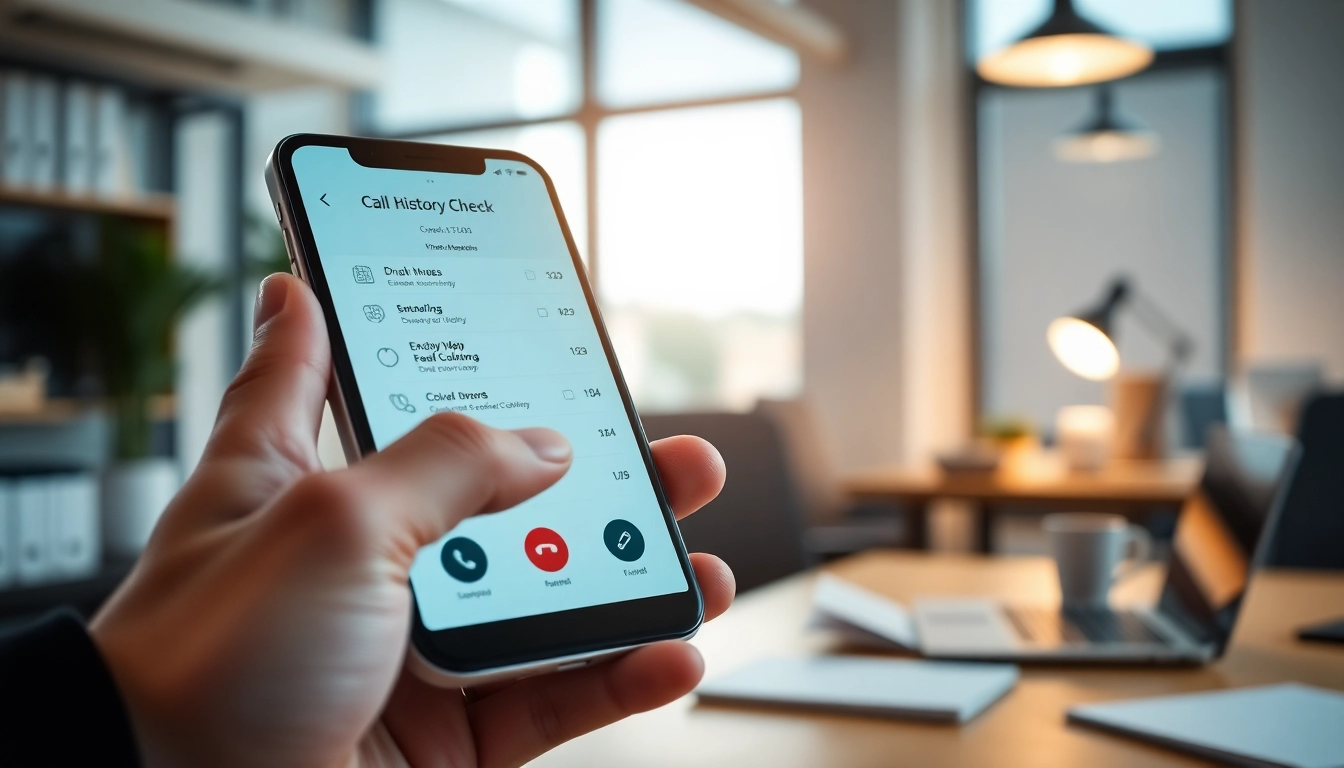 View of a call history checker app running on a smartphone showcasing detailed call logs.