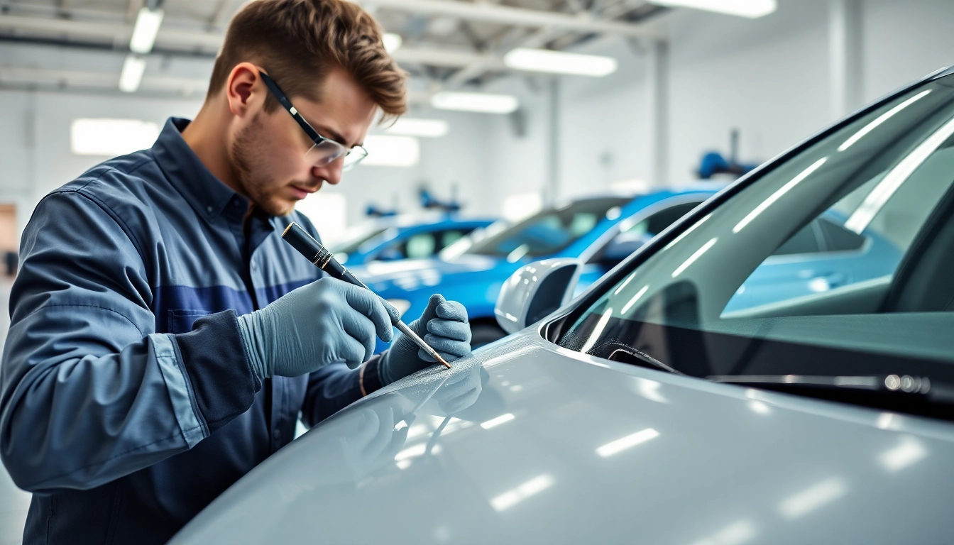 Applying salt protection ceramic coating during a professional car detailing service.