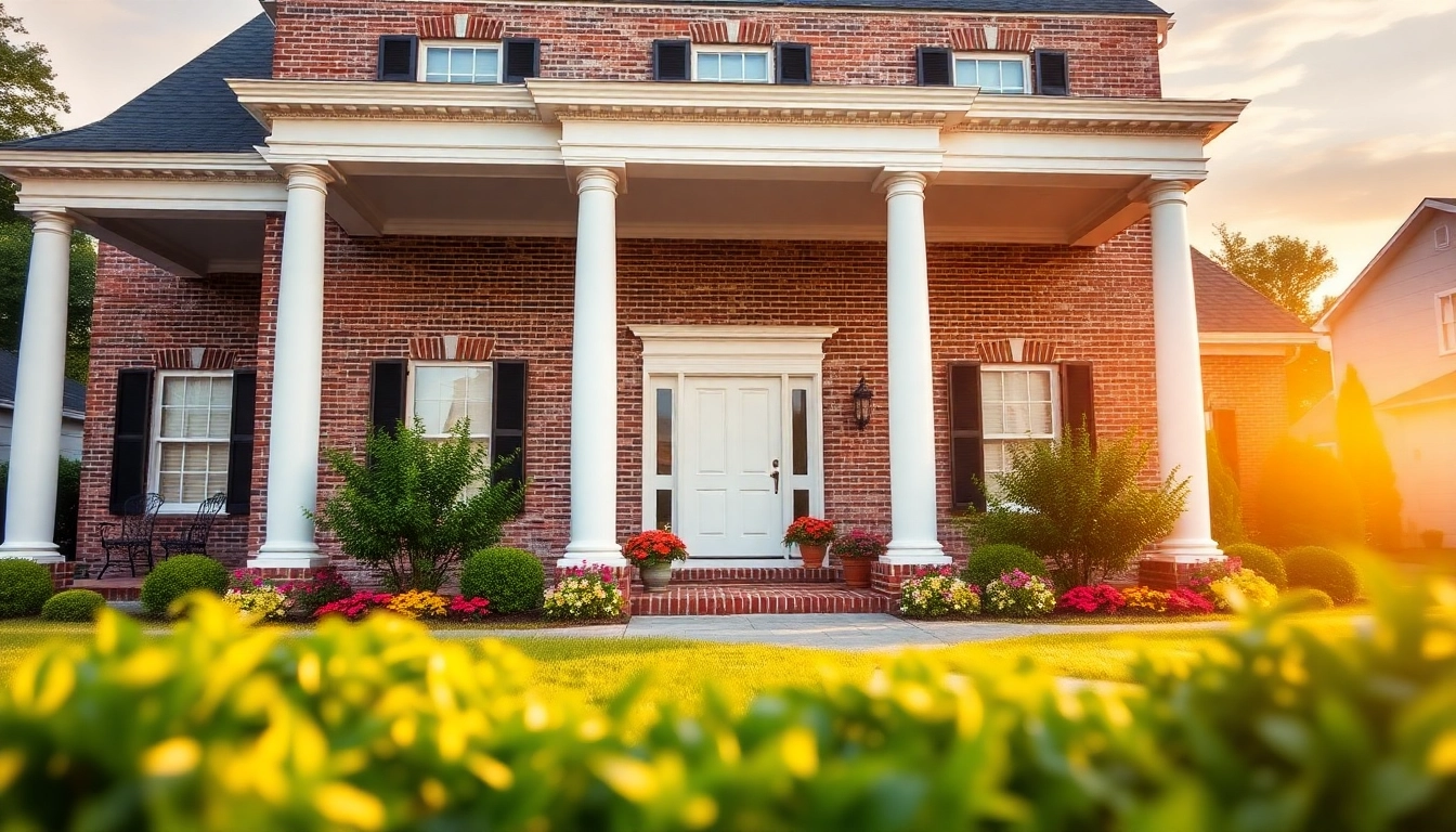Beautiful colonial home renovation featuring classic architecture and inviting landscaping.