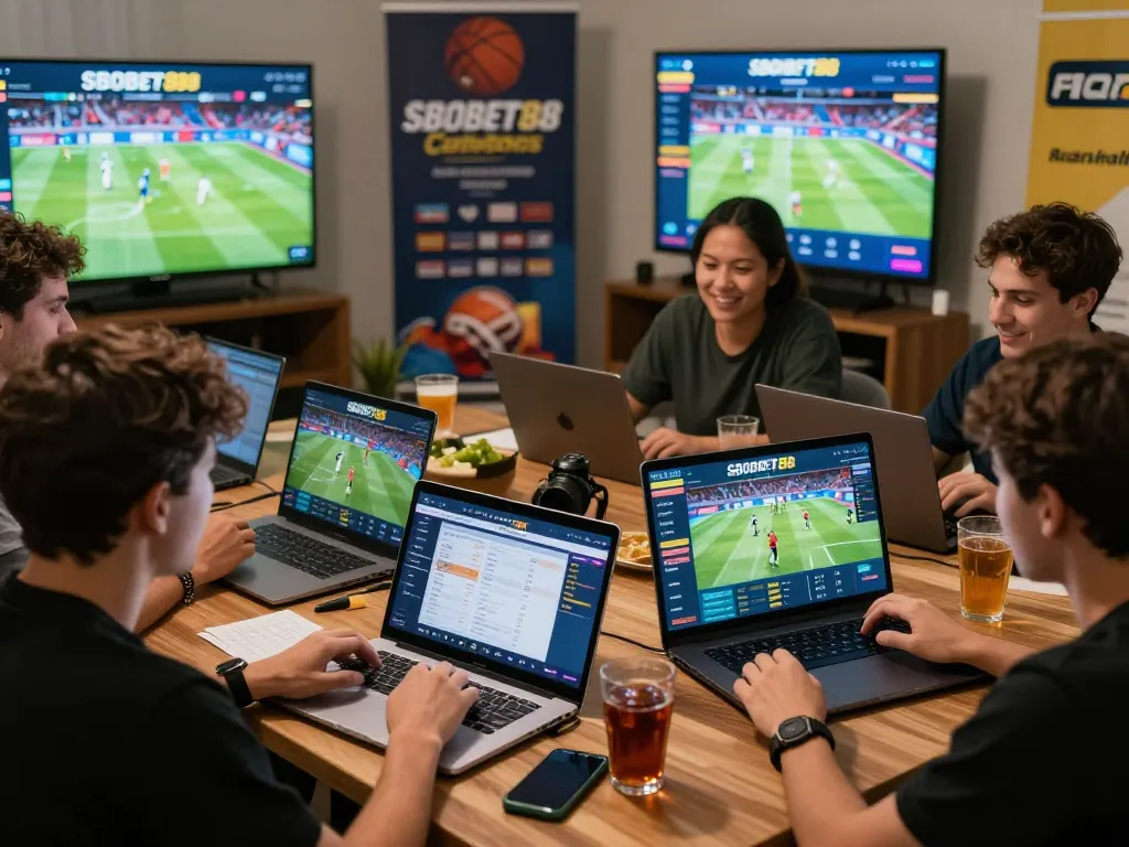 SBOBET88 engaging online sports betting experience with diverse users enjoying interactive platform.