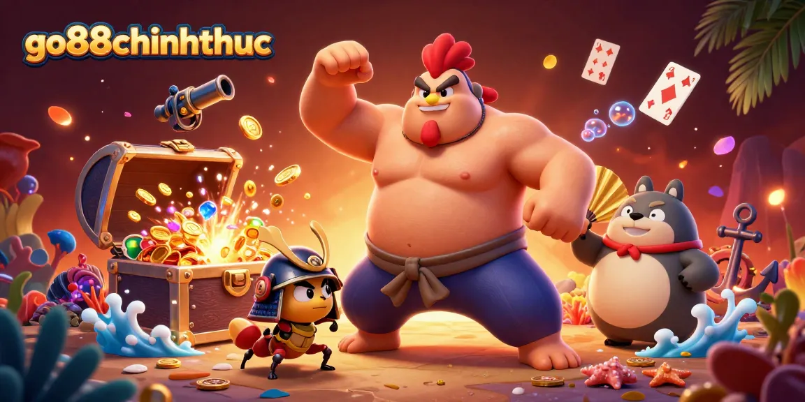Engage with go88chinhthuc through dynamic casino action in a vibrant 3D illustration