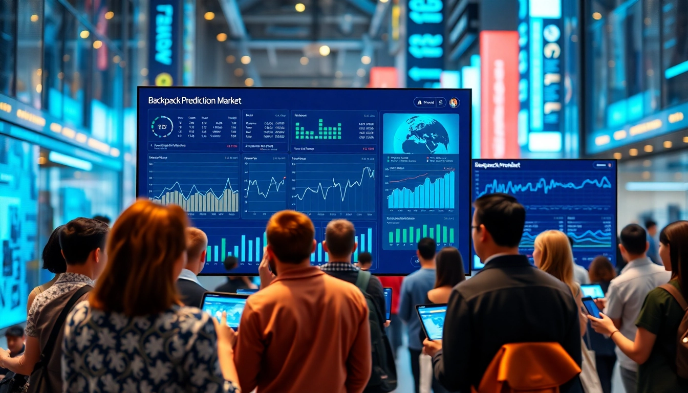 Engaging digital interface of Backpack Prediction Market highlighted through user interaction and vibrant graphics.