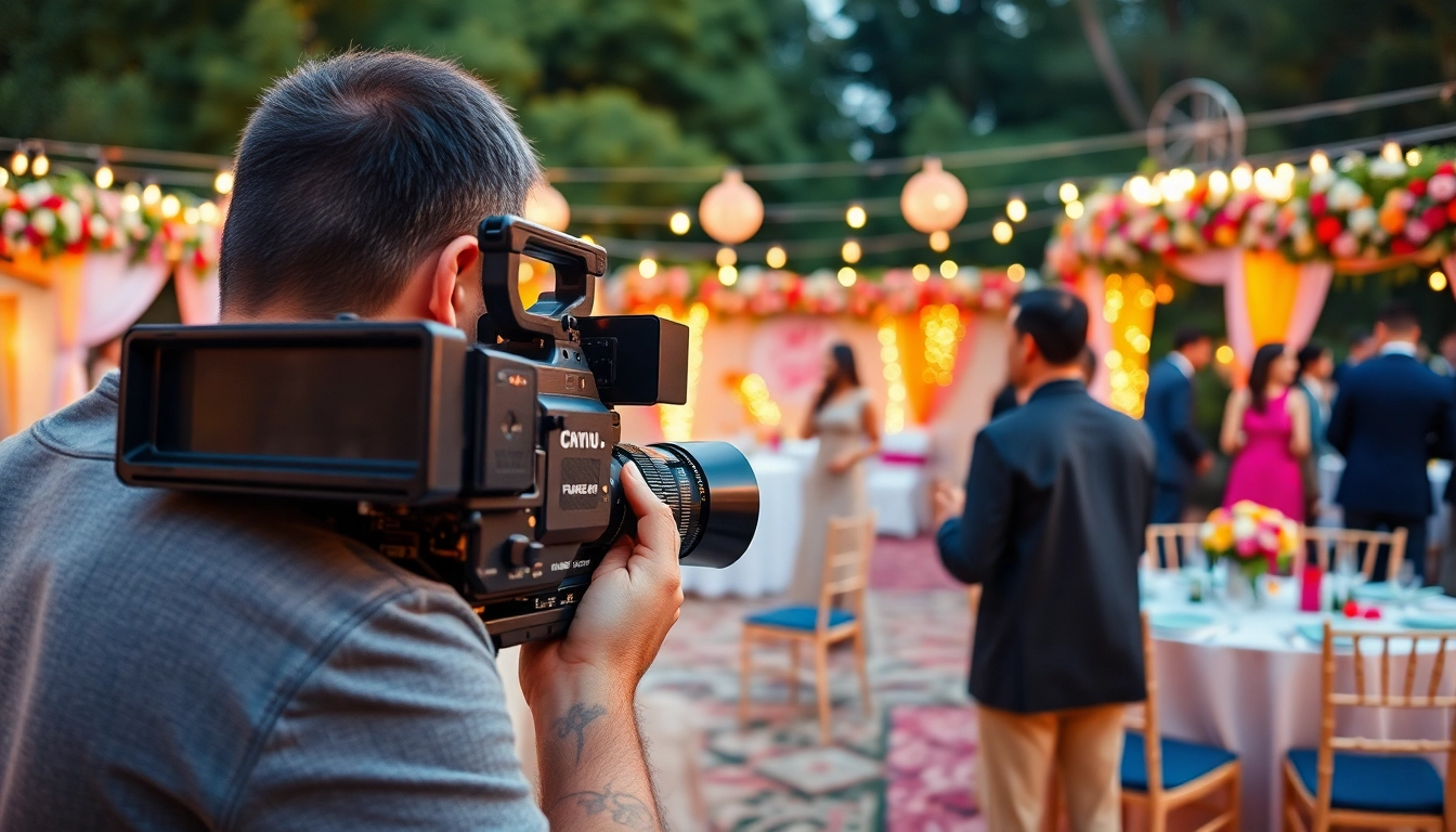 Candid event videography capturing joyful moments during a celebration with vibrant details.