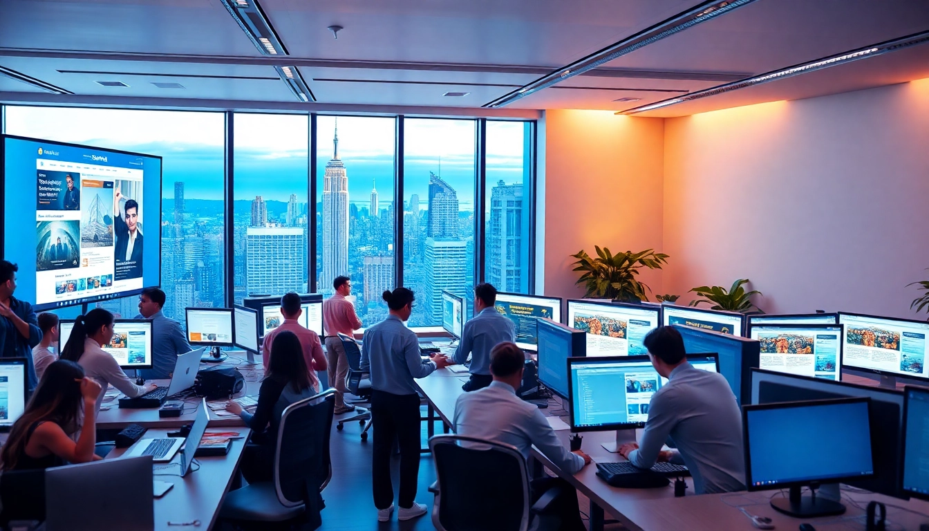 Experience innovative web design and development in New York City with a modern team collaborating in a professional studio.
