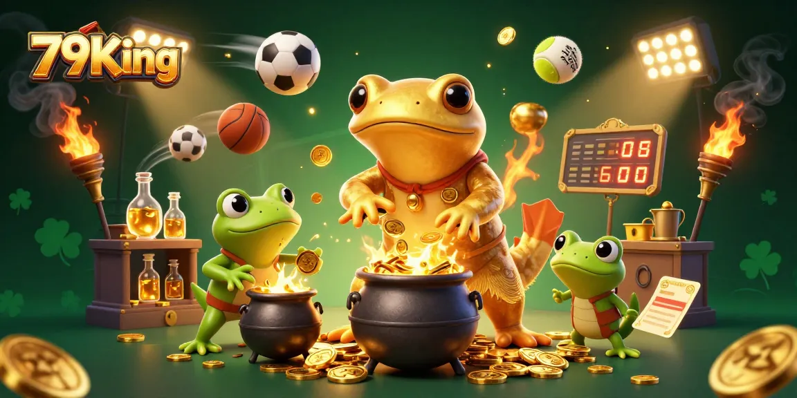 Betting with 79King in a vibrant 3D gambling world illuminated by gold and dynamic sports elements.