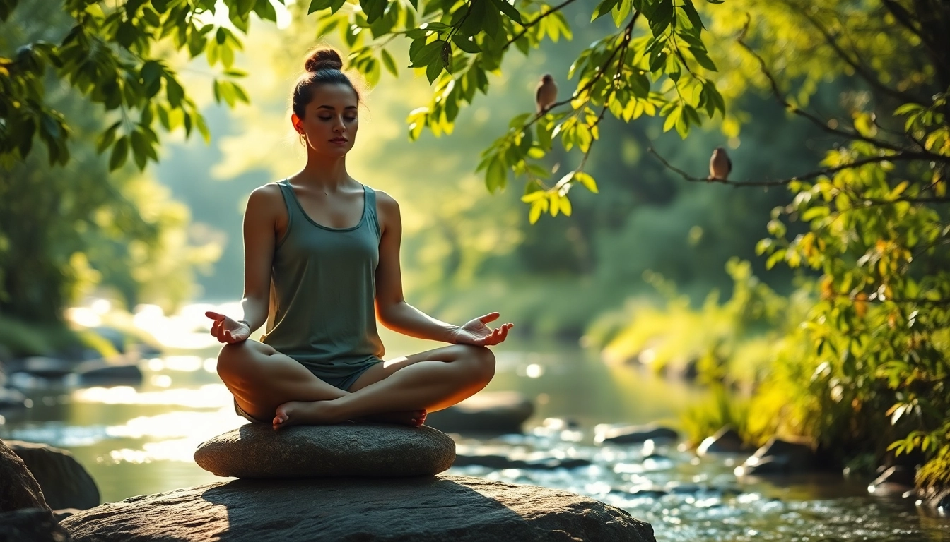 Engage with the essence of mental wellness through serene meditation in nature.