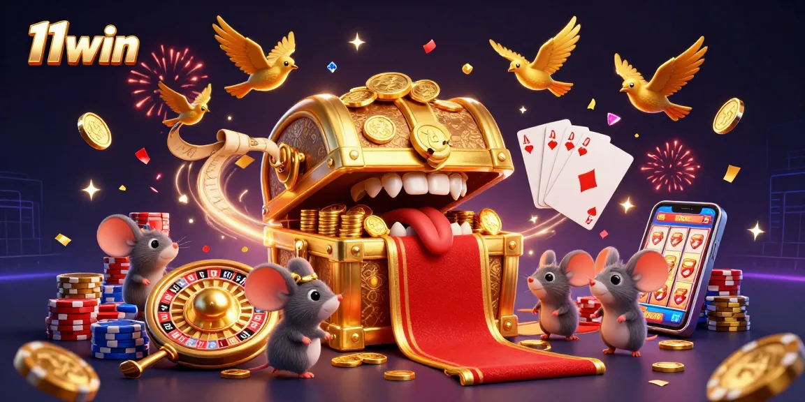 Experience the thrill of winning at 11win with a vibrant 3D casino scene showcasing exciting gaming elements.