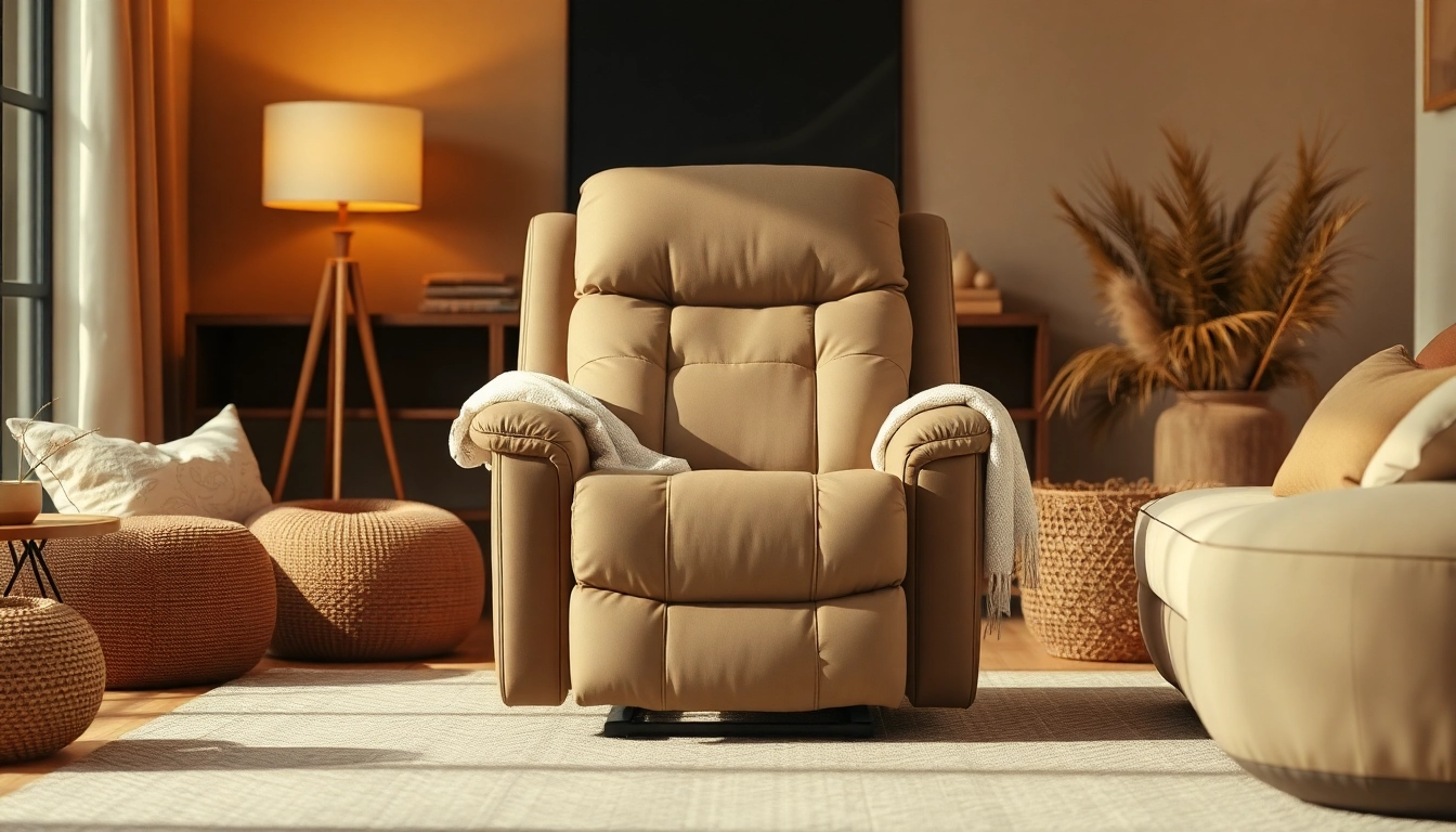 Relax in the ultimate lift chair with heat and massage featuring cozy textures and inviting ambiance.