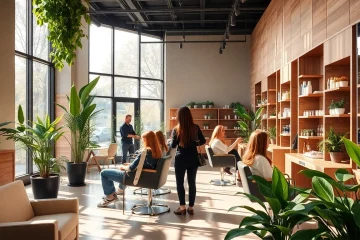 Vibrant hair styling at Aveda salon San Diego showcasing expert artistry and eco-friendly ambiance.