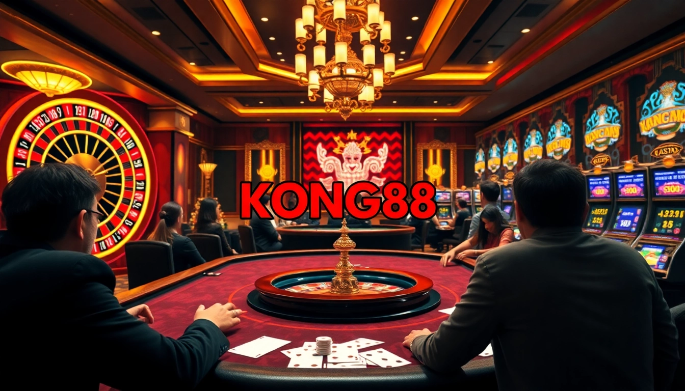 KONG88 offers thrilling casino experiences with roulette, poker, and captivating slot machines.