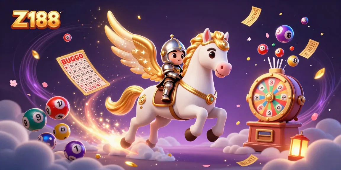 Z 188 captures the excitement of winning with a magical 3D casino scene filled with vibrant lottery elements.