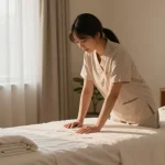 Relaxing 김포출장안마 home massage setup featuring calming essential oils and warm ambient light.