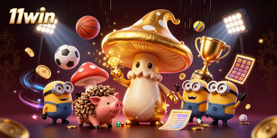 Join the excitement at 11win with dynamic sports betting action in this vibrant illustration.