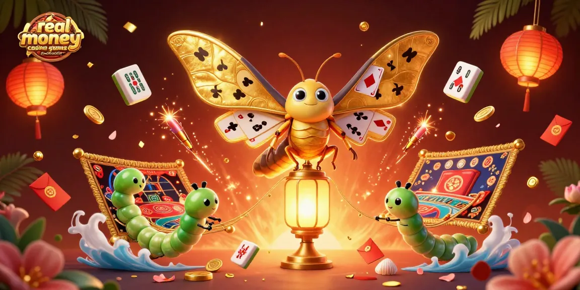 Engage in real money casino games in Australia with a vibrant 3D casino illustration showcasing unique characters.